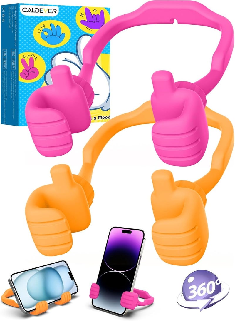 CALDEVER Stocking Stuffers for Teens Girls Boys Adults Cell Phone Stand: UPGRADE Adjustable Thumbs Up Lazy Phone Holder for Desk Cool Gadgets Fun Birthday Gift Ideas for Kids Teenager Women Gifts for Christmas - Image 1